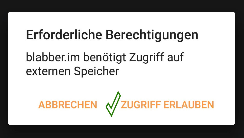 Speicherberechtigung erteilen