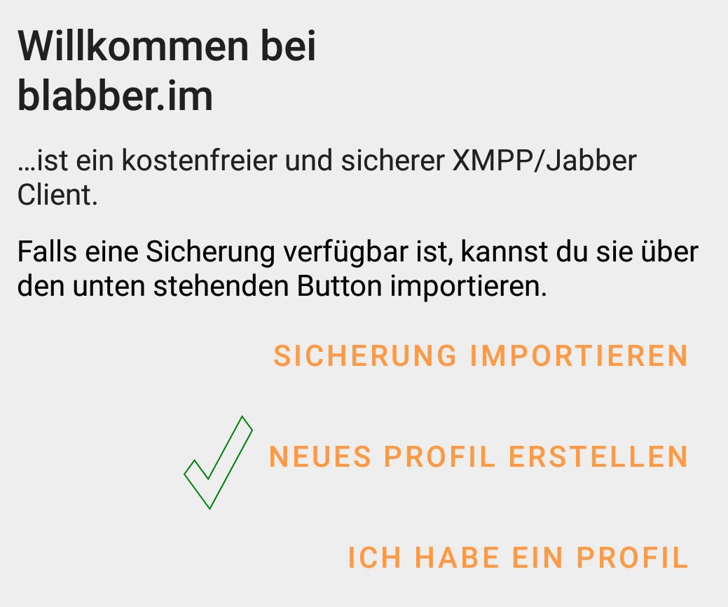 Neues Profil erstellen